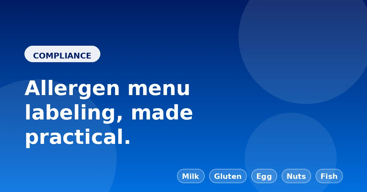 A restaurant menu with clear allergen labels beside each dish